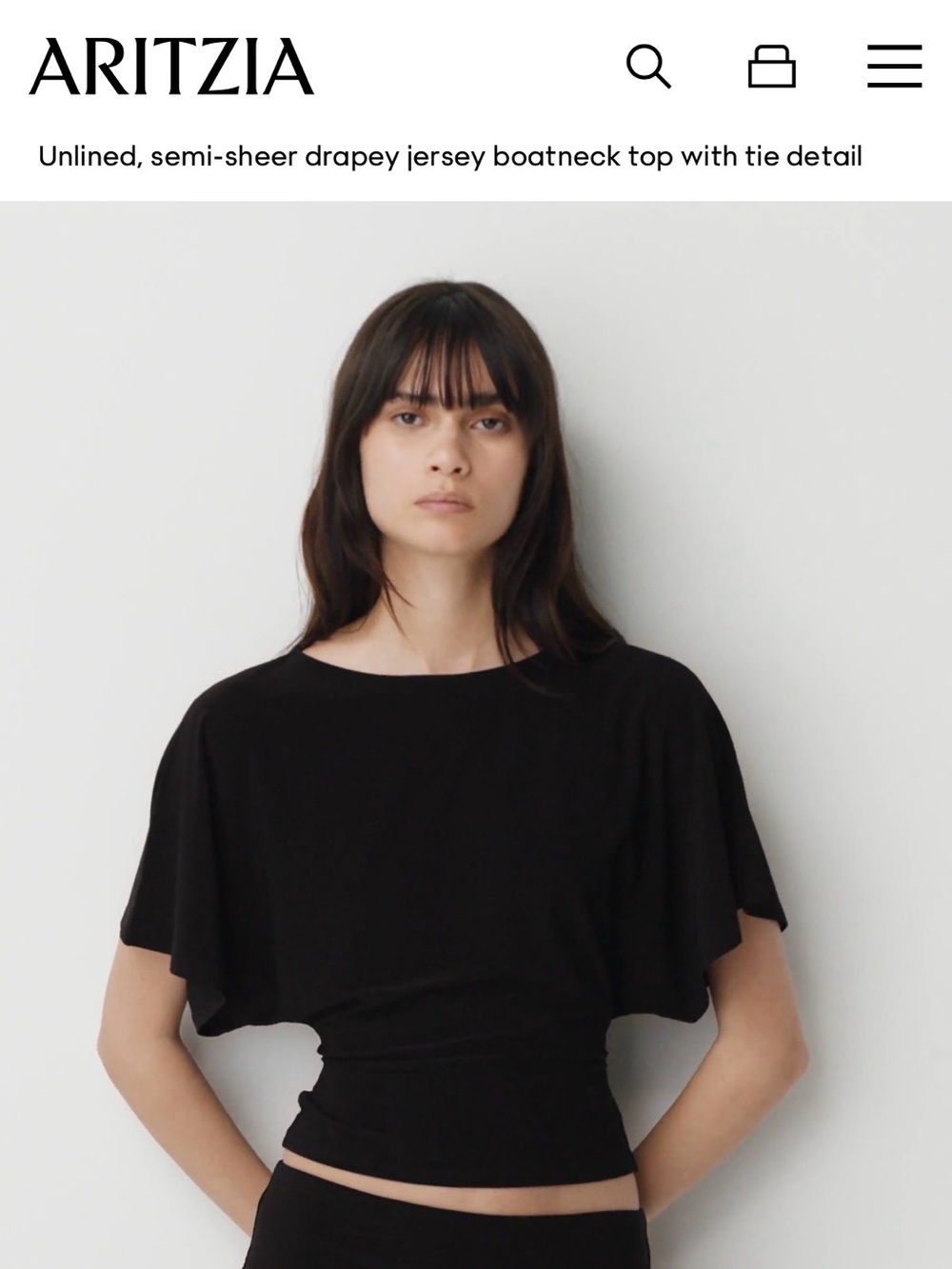 Wilfred Smooth Matter Ginger Top Black size Large